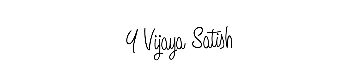 The best way (Angelique-Rose-font-FFP) to make a short signature is to pick only two or three words in your name. The name Y Vijaya Satish include a total of six letters. For converting this name. Y Vijaya Satish signature style 5 images and pictures png