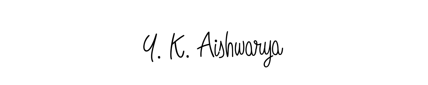 Angelique-Rose-font-FFP is a professional signature style that is perfect for those who want to add a touch of class to their signature. It is also a great choice for those who want to make their signature more unique. Get Y. K. Aishwarya name to fancy signature for free. Y. K. Aishwarya signature style 5 images and pictures png