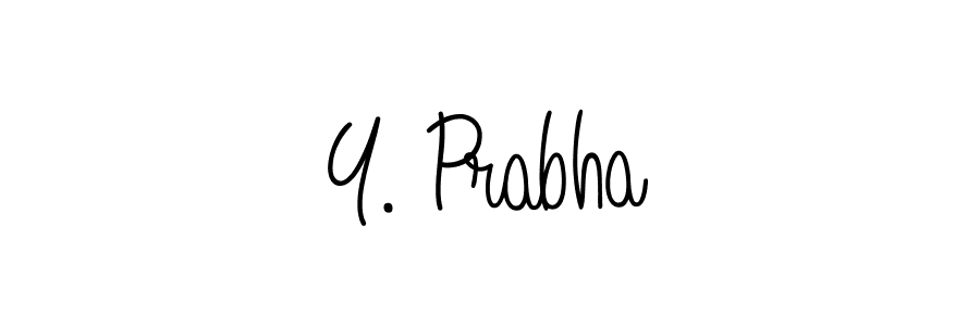 How to make Y. Prabha name signature. Use Angelique-Rose-font-FFP style for creating short signs online. This is the latest handwritten sign. Y. Prabha signature style 5 images and pictures png