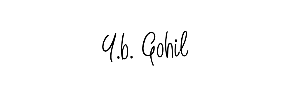 Angelique-Rose-font-FFP is a professional signature style that is perfect for those who want to add a touch of class to their signature. It is also a great choice for those who want to make their signature more unique. Get Y.b. Gohil name to fancy signature for free. Y.b. Gohil signature style 5 images and pictures png