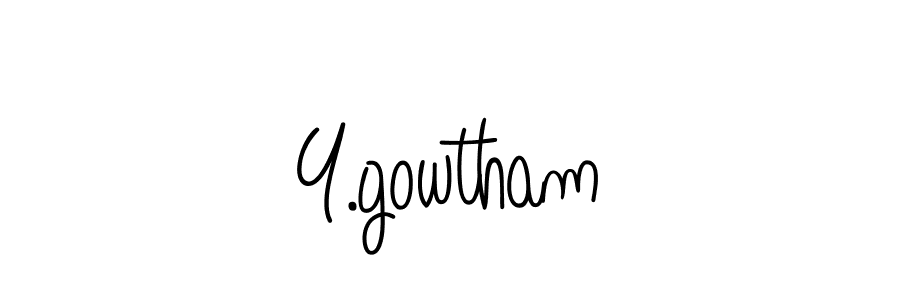 Create a beautiful signature design for name Y.gowtham. With this signature (Angelique-Rose-font-FFP) fonts, you can make a handwritten signature for free. Y.gowtham signature style 5 images and pictures png