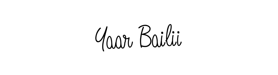 Make a beautiful signature design for name Yaar Bailii. With this signature (Angelique-Rose-font-FFP) style, you can create a handwritten signature for free. Yaar Bailii signature style 5 images and pictures png