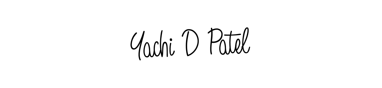 The best way (Angelique-Rose-font-FFP) to make a short signature is to pick only two or three words in your name. The name Yachi D Patel include a total of six letters. For converting this name. Yachi D Patel signature style 5 images and pictures png