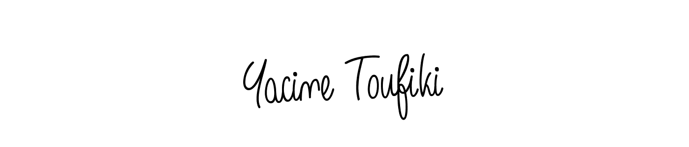 You should practise on your own different ways (Angelique-Rose-font-FFP) to write your name (Yacine Toufiki) in signature. don't let someone else do it for you. Yacine Toufiki signature style 5 images and pictures png