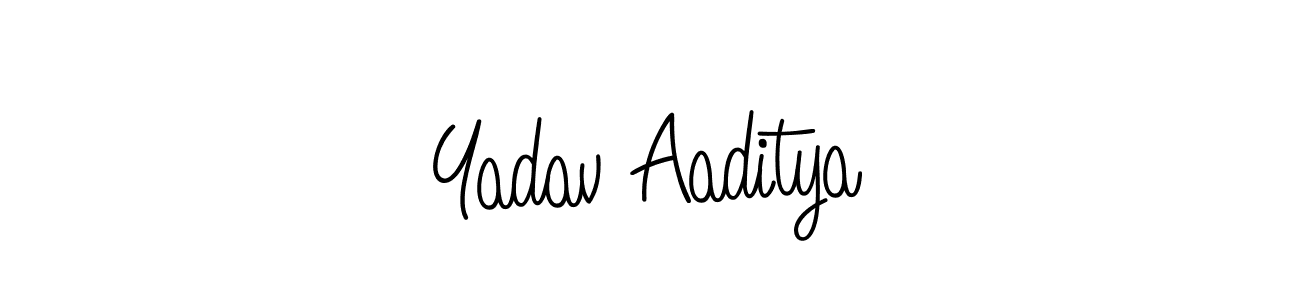 The best way (Angelique-Rose-font-FFP) to make a short signature is to pick only two or three words in your name. The name Yadav Aaditya include a total of six letters. For converting this name. Yadav Aaditya signature style 5 images and pictures png