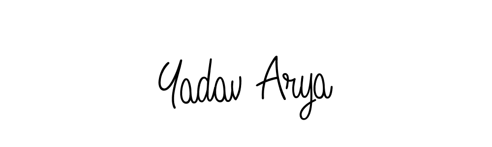 The best way (Angelique-Rose-font-FFP) to make a short signature is to pick only two or three words in your name. The name Yadav Arya include a total of six letters. For converting this name. Yadav Arya signature style 5 images and pictures png