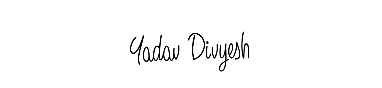 Make a beautiful signature design for name Yadav Divyesh. With this signature (Angelique-Rose-font-FFP) style, you can create a handwritten signature for free. Yadav Divyesh signature style 5 images and pictures png