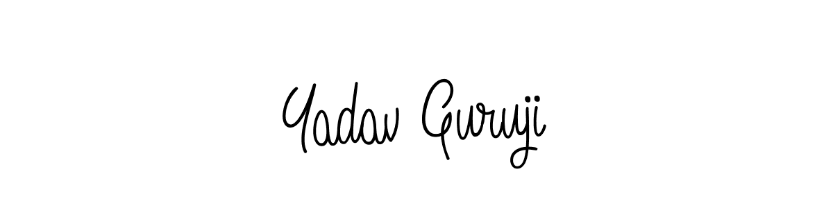 if you are searching for the best signature style for your name Yadav Guruji. so please give up your signature search. here we have designed multiple signature styles  using Angelique-Rose-font-FFP. Yadav Guruji signature style 5 images and pictures png