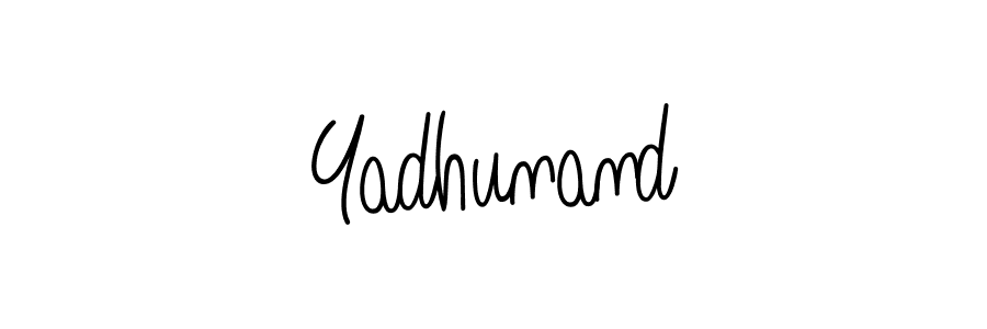 Use a signature maker to create a handwritten signature online. With this signature software, you can design (Angelique-Rose-font-FFP) your own signature for name Yadhunand. Yadhunand signature style 5 images and pictures png