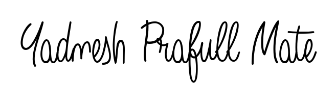A sleek calligraphic signature for name Yadnesh Prafull Mate utilizing Angelique-Rose-font-FFP styling. Great for adding personal signatures to photos and art. Yadnesh Prafull Mate signature style 5 images and pictures png