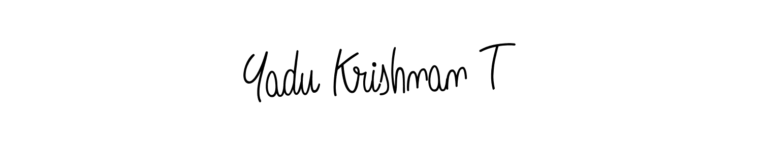 Design your own signature with our free online signature maker. With this signature software, you can create a handwritten (Angelique-Rose-font-FFP) signature for name Yadu Krishnan T. Yadu Krishnan T signature style 5 images and pictures png