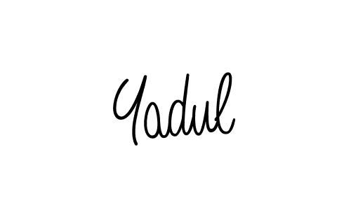 Use a signature maker to create a handwritten signature online. With this signature software, you can design (Angelique-Rose-font-FFP) your own signature for name Yadul. Yadul signature style 5 images and pictures png