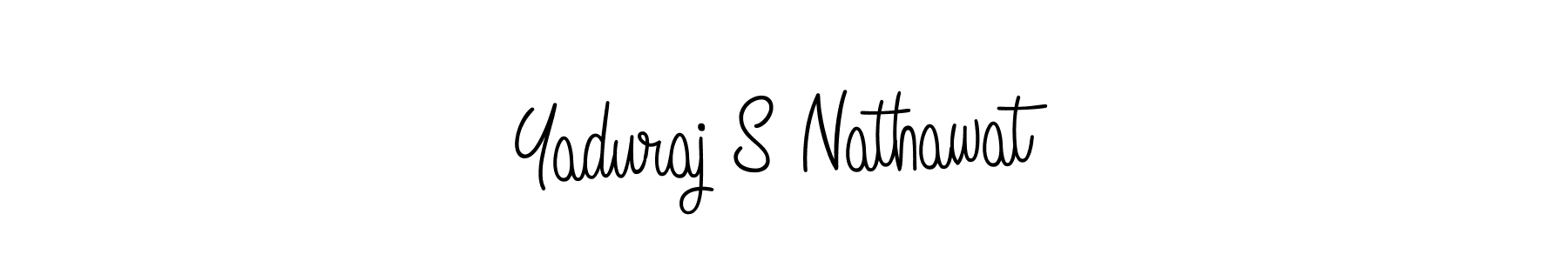 Make a beautiful signature design for name Yaduraj S Nathawat. With this signature (Angelique-Rose-font-FFP) style, you can create a handwritten signature for free. Yaduraj S Nathawat signature style 5 images and pictures png