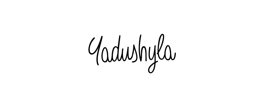 Use a signature maker to create a handwritten signature online. With this signature software, you can design (Angelique-Rose-font-FFP) your own signature for name Yadushyla. Yadushyla signature style 5 images and pictures png