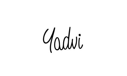 The best way (Angelique-Rose-font-FFP) to make a short signature is to pick only two or three words in your name. The name Yadvi include a total of six letters. For converting this name. Yadvi signature style 5 images and pictures png