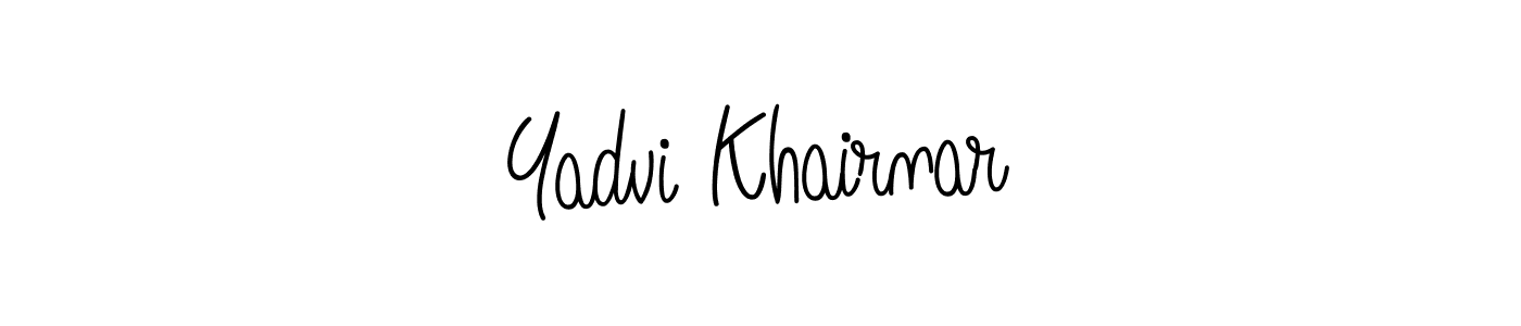 You should practise on your own different ways (Angelique-Rose-font-FFP) to write your name (Yadvi Khairnar) in signature. don't let someone else do it for you. Yadvi Khairnar signature style 5 images and pictures png