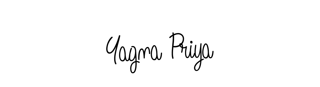 Make a beautiful signature design for name Yagna Priya. With this signature (Angelique-Rose-font-FFP) style, you can create a handwritten signature for free. Yagna Priya signature style 5 images and pictures png