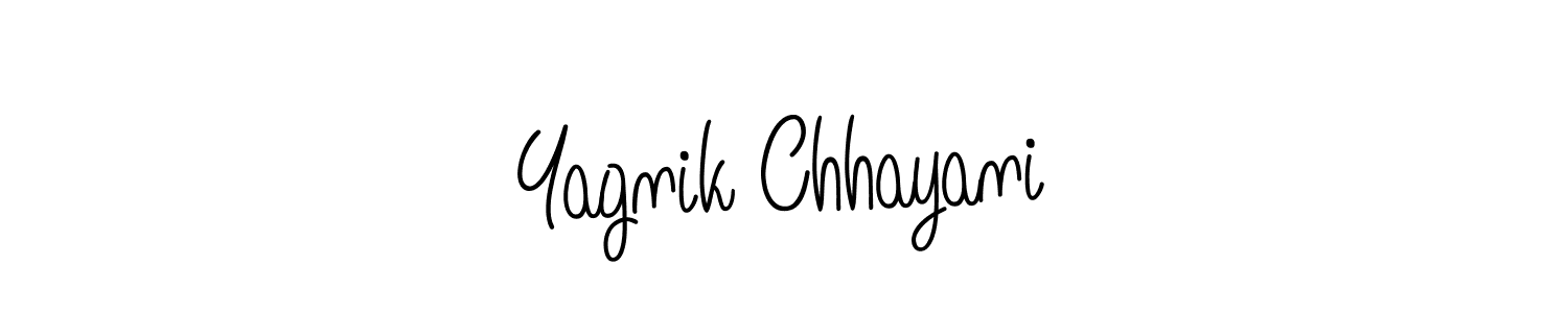 You should practise on your own different ways (Angelique-Rose-font-FFP) to write your name (Yagnik Chhayani) in signature. don't let someone else do it for you. Yagnik Chhayani signature style 5 images and pictures png
