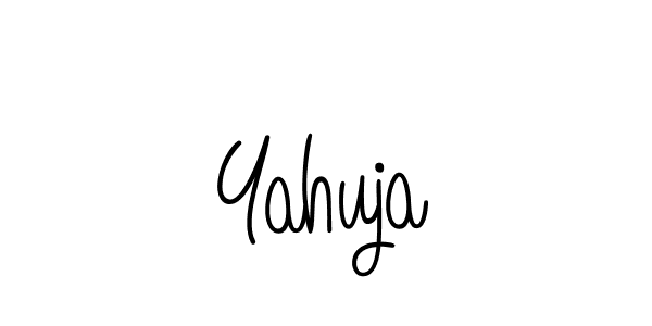 You should practise on your own different ways (Angelique-Rose-font-FFP) to write your name (Yahuja) in signature. don't let someone else do it for you. Yahuja signature style 5 images and pictures png