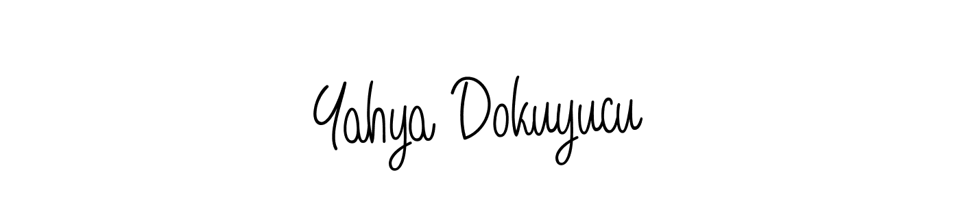 How to make Yahya Dokuyucu name signature. Use Angelique-Rose-font-FFP style for creating short signs online. This is the latest handwritten sign. Yahya Dokuyucu signature style 5 images and pictures png