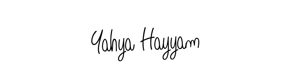 You should practise on your own different ways (Angelique-Rose-font-FFP) to write your name (Yahya Hayyam) in signature. don't let someone else do it for you. Yahya Hayyam signature style 5 images and pictures png