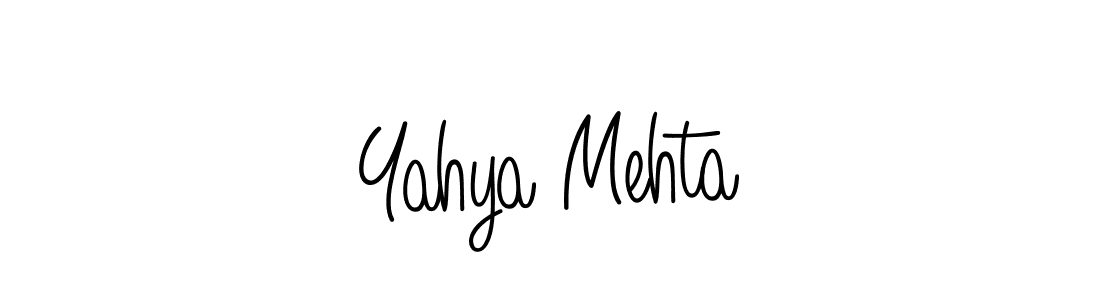 You should practise on your own different ways (Angelique-Rose-font-FFP) to write your name (Yahya Mehta) in signature. don't let someone else do it for you. Yahya Mehta signature style 5 images and pictures png