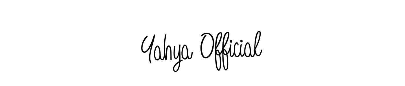 How to make Yahya Official name signature. Use Angelique-Rose-font-FFP style for creating short signs online. This is the latest handwritten sign. Yahya Official signature style 5 images and pictures png