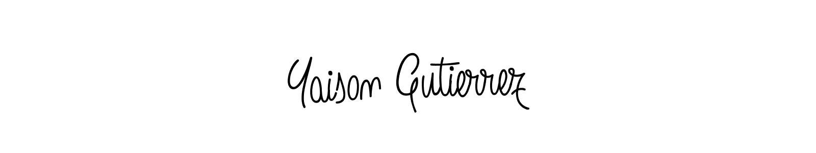 The best way (Angelique-Rose-font-FFP) to make a short signature is to pick only two or three words in your name. The name Yaison Gutierrez include a total of six letters. For converting this name. Yaison Gutierrez signature style 5 images and pictures png