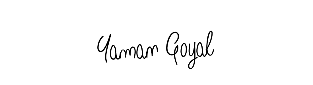 You should practise on your own different ways (Angelique-Rose-font-FFP) to write your name (Yaman Goyal) in signature. don't let someone else do it for you. Yaman Goyal signature style 5 images and pictures png