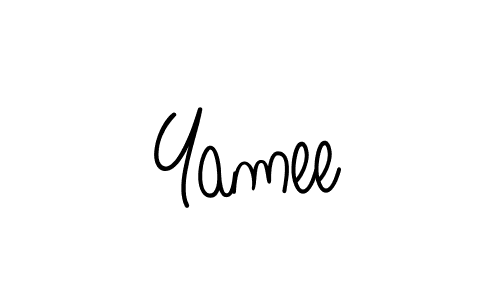 How to make Yamee name signature. Use Angelique-Rose-font-FFP style for creating short signs online. This is the latest handwritten sign. Yamee signature style 5 images and pictures png