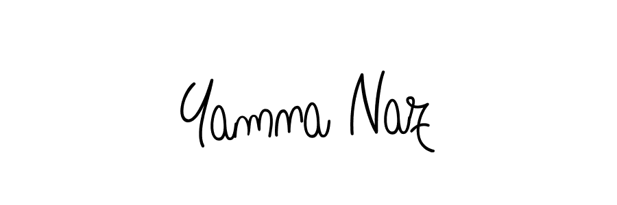 Yamna Naz stylish signature style. Best Handwritten Sign (Angelique-Rose-font-FFP) for my name. Handwritten Signature Collection Ideas for my name Yamna Naz. Yamna Naz signature style 5 images and pictures png