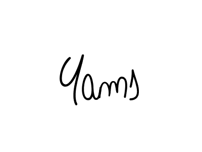 Create a beautiful signature design for name Yams. With this signature (Angelique-Rose-font-FFP) fonts, you can make a handwritten signature for free. Yams signature style 5 images and pictures png