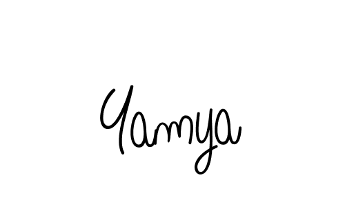 How to make Yamya signature? Angelique-Rose-font-FFP is a professional autograph style. Create handwritten signature for Yamya name. Yamya signature style 5 images and pictures png