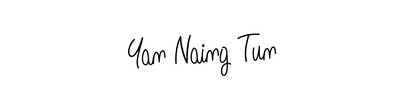 The best way (Angelique-Rose-font-FFP) to make a short signature is to pick only two or three words in your name. The name Yan Naing Tun include a total of six letters. For converting this name. Yan Naing Tun signature style 5 images and pictures png