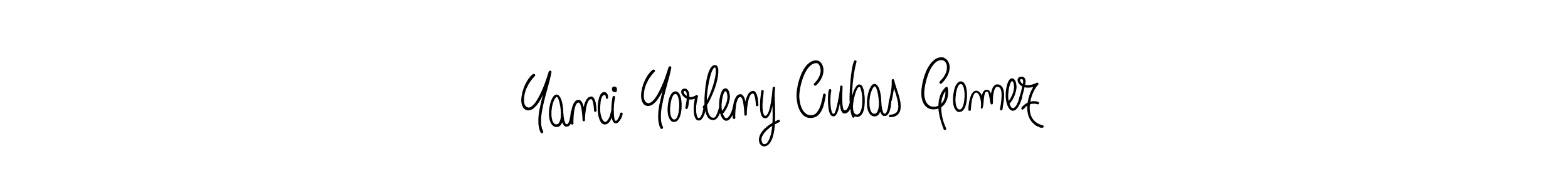 How to make Yanci Yorleny Cubas Gomez name signature. Use Angelique-Rose-font-FFP style for creating short signs online. This is the latest handwritten sign. Yanci Yorleny Cubas Gomez signature style 5 images and pictures png