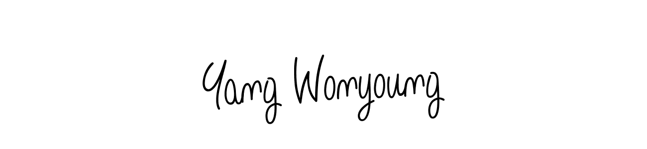 Angelique-Rose-font-FFP is a professional signature style that is perfect for those who want to add a touch of class to their signature. It is also a great choice for those who want to make their signature more unique. Get Yang Wonyoung name to fancy signature for free. Yang Wonyoung signature style 5 images and pictures png