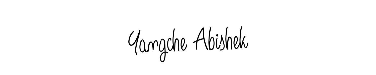 It looks lik you need a new signature style for name Yangche Abishek. Design unique handwritten (Angelique-Rose-font-FFP) signature with our free signature maker in just a few clicks. Yangche Abishek signature style 5 images and pictures png