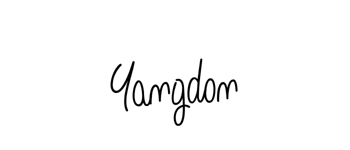 You should practise on your own different ways (Angelique-Rose-font-FFP) to write your name (Yangdon) in signature. don't let someone else do it for you. Yangdon signature style 5 images and pictures png