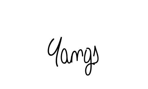 Make a beautiful signature design for name Yangs. With this signature (Angelique-Rose-font-FFP) style, you can create a handwritten signature for free. Yangs signature style 5 images and pictures png