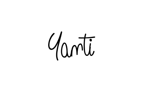 You should practise on your own different ways (Angelique-Rose-font-FFP) to write your name (Yanti) in signature. don't let someone else do it for you. Yanti signature style 5 images and pictures png