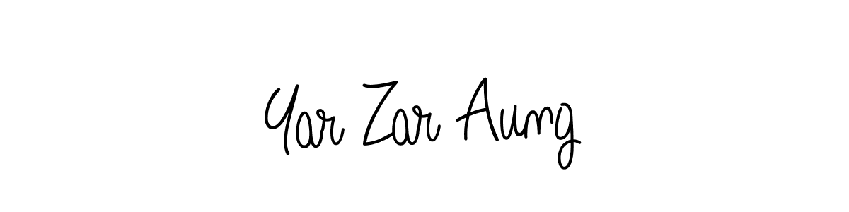 Check out images of Autograph of Yar Zar Aung name. Actor Yar Zar Aung Signature Style. Angelique-Rose-font-FFP is a professional sign style online. Yar Zar Aung signature style 5 images and pictures png