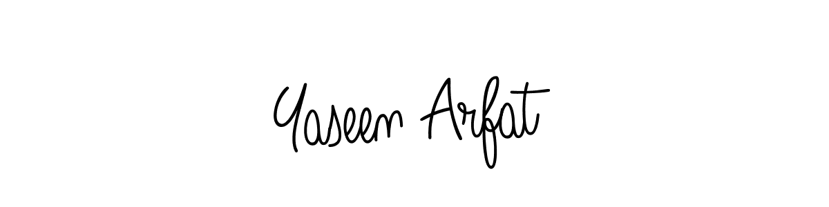 You should practise on your own different ways (Angelique-Rose-font-FFP) to write your name (Yaseen Arfat) in signature. don't let someone else do it for you. Yaseen Arfat signature style 5 images and pictures png