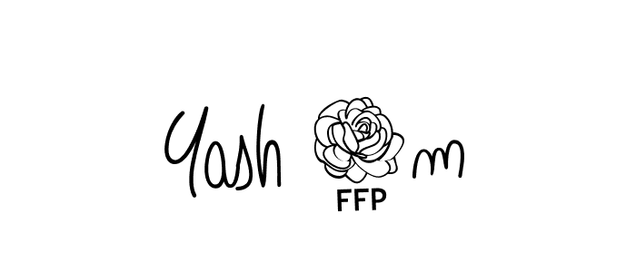 The best way (Angelique-Rose-font-FFP) to make a short signature is to pick only two or three words in your name. The name Yash 1m include a total of six letters. For converting this name. Yash 1m signature style 5 images and pictures png