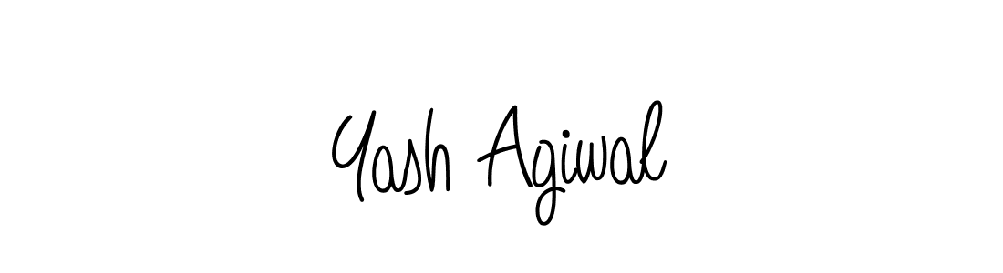 The best way (Angelique-Rose-font-FFP) to make a short signature is to pick only two or three words in your name. The name Yash Agiwal include a total of six letters. For converting this name. Yash Agiwal signature style 5 images and pictures png