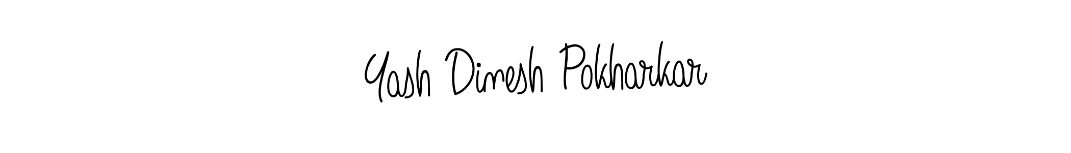 You should practise on your own different ways (Angelique-Rose-font-FFP) to write your name (Yash Dinesh Pokharkar) in signature. don't let someone else do it for you. Yash Dinesh Pokharkar signature style 5 images and pictures png