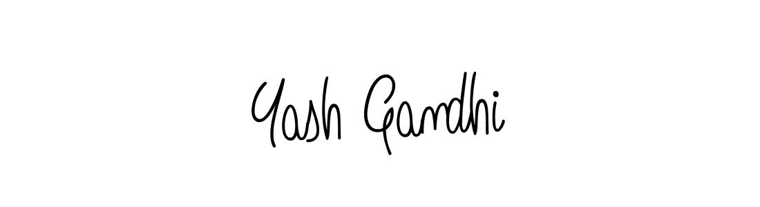 You should practise on your own different ways (Angelique-Rose-font-FFP) to write your name (Yash Gandhi) in signature. don't let someone else do it for you. Yash Gandhi signature style 5 images and pictures png