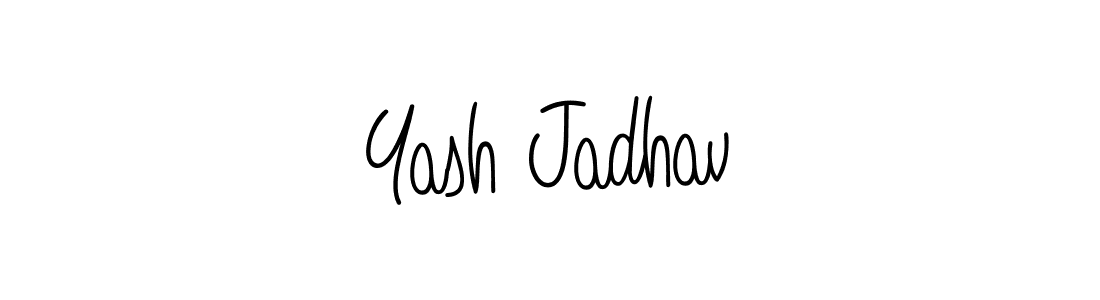 Use a signature maker to create a handwritten signature online. With this signature software, you can design (Angelique-Rose-font-FFP) your own signature for name Yash Jadhav. Yash Jadhav signature style 5 images and pictures png