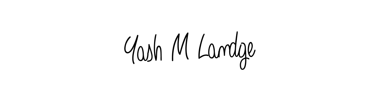 Use a signature maker to create a handwritten signature online. With this signature software, you can design (Angelique-Rose-font-FFP) your own signature for name Yash M Landge. Yash M Landge signature style 5 images and pictures png