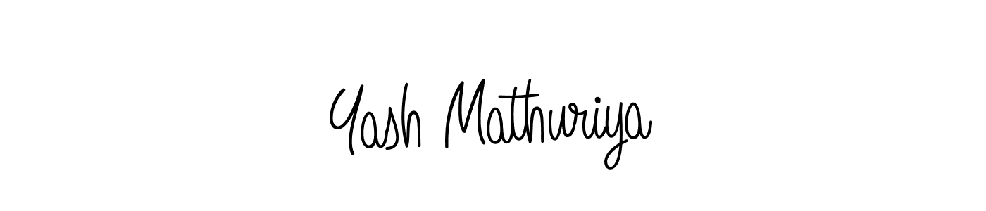 Use a signature maker to create a handwritten signature online. With this signature software, you can design (Angelique-Rose-font-FFP) your own signature for name Yash Mathuriya. Yash Mathuriya signature style 5 images and pictures png