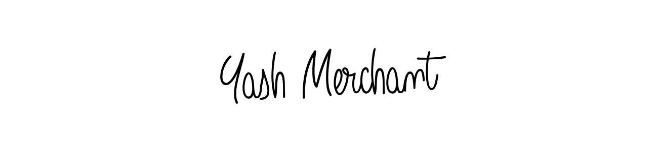 How to make Yash Merchant name signature. Use Angelique-Rose-font-FFP style for creating short signs online. This is the latest handwritten sign. Yash Merchant signature style 5 images and pictures png